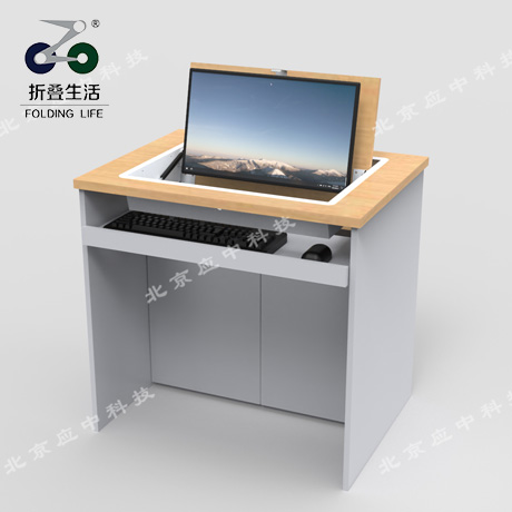 Q1單人位顯示器隱藏電腦桌，多功能翻轉(zhuǎn)電腦桌
